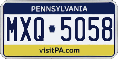 PA license plate MXQ5058
