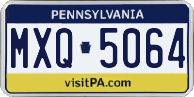 PA license plate MXQ5064