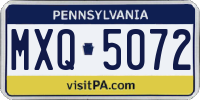 PA license plate MXQ5072