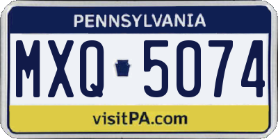 PA license plate MXQ5074