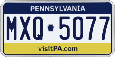 PA license plate MXQ5077