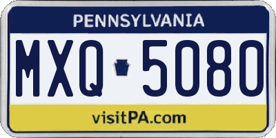PA license plate MXQ5080