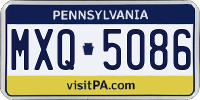 PA license plate MXQ5086