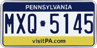 PA license plate MXQ5145