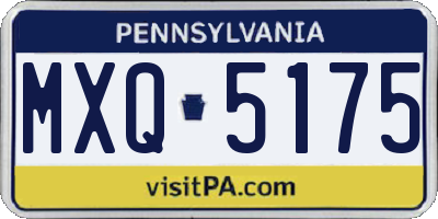 PA license plate MXQ5175