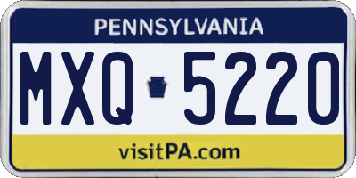 PA license plate MXQ5220