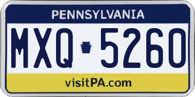 PA license plate MXQ5260