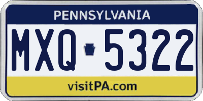 PA license plate MXQ5322