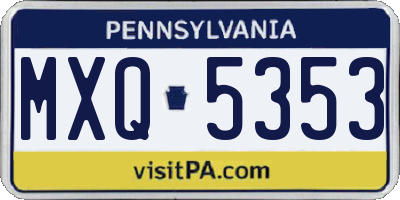 PA license plate MXQ5353