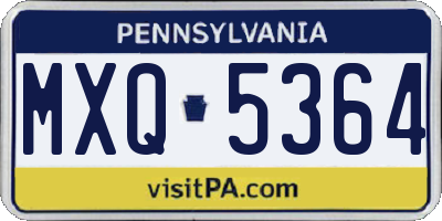 PA license plate MXQ5364