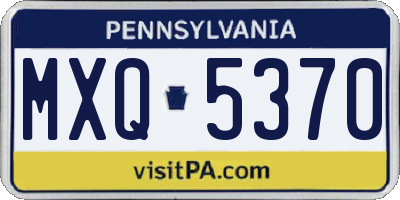 PA license plate MXQ5370