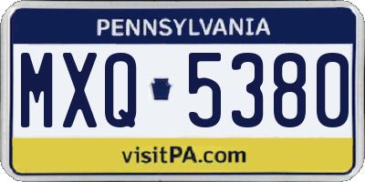 PA license plate MXQ5380