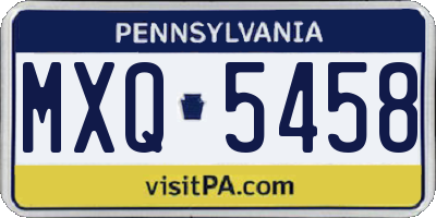 PA license plate MXQ5458