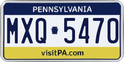PA license plate MXQ5470