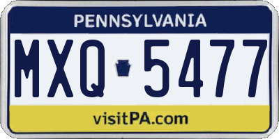 PA license plate MXQ5477