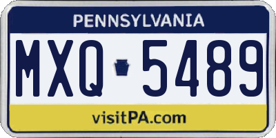 PA license plate MXQ5489