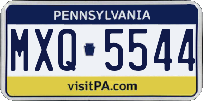PA license plate MXQ5544