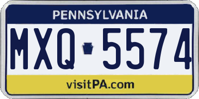 PA license plate MXQ5574