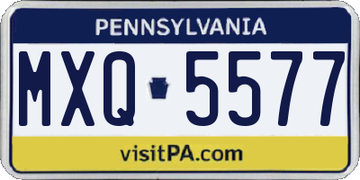 PA license plate MXQ5577