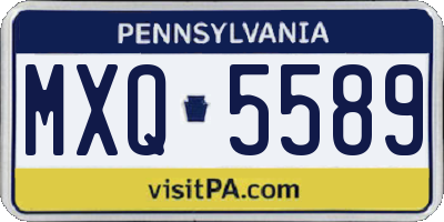 PA license plate MXQ5589