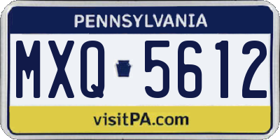 PA license plate MXQ5612