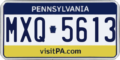 PA license plate MXQ5613