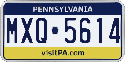PA license plate MXQ5614