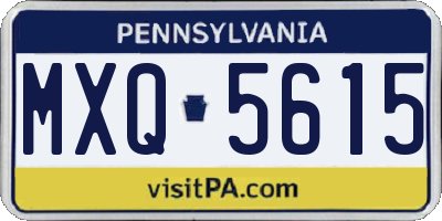 PA license plate MXQ5615