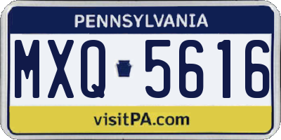 PA license plate MXQ5616