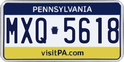 PA license plate MXQ5618