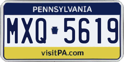 PA license plate MXQ5619