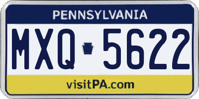 PA license plate MXQ5622
