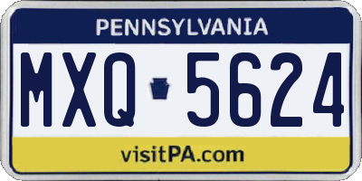PA license plate MXQ5624