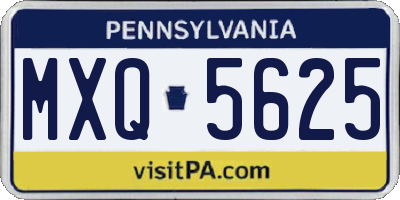 PA license plate MXQ5625
