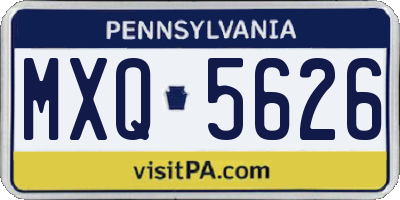 PA license plate MXQ5626
