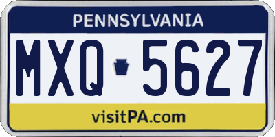 PA license plate MXQ5627