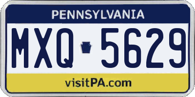 PA license plate MXQ5629