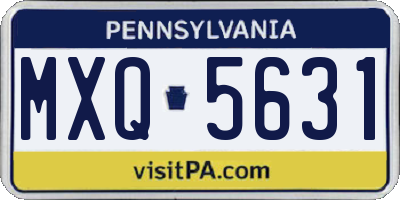 PA license plate MXQ5631