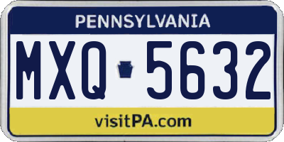 PA license plate MXQ5632