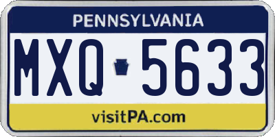 PA license plate MXQ5633
