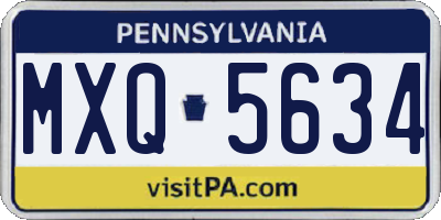 PA license plate MXQ5634