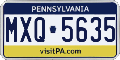 PA license plate MXQ5635