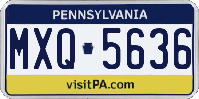 PA license plate MXQ5636