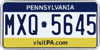 PA license plate MXQ5645
