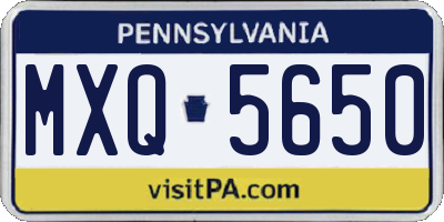 PA license plate MXQ5650