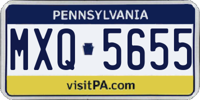 PA license plate MXQ5655