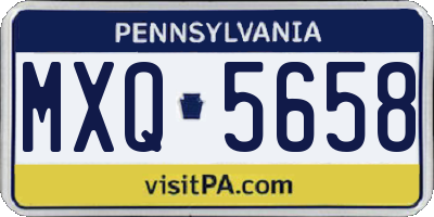 PA license plate MXQ5658