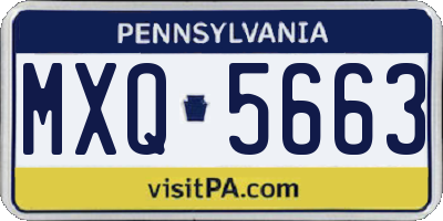 PA license plate MXQ5663