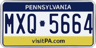 PA license plate MXQ5664