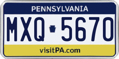 PA license plate MXQ5670
